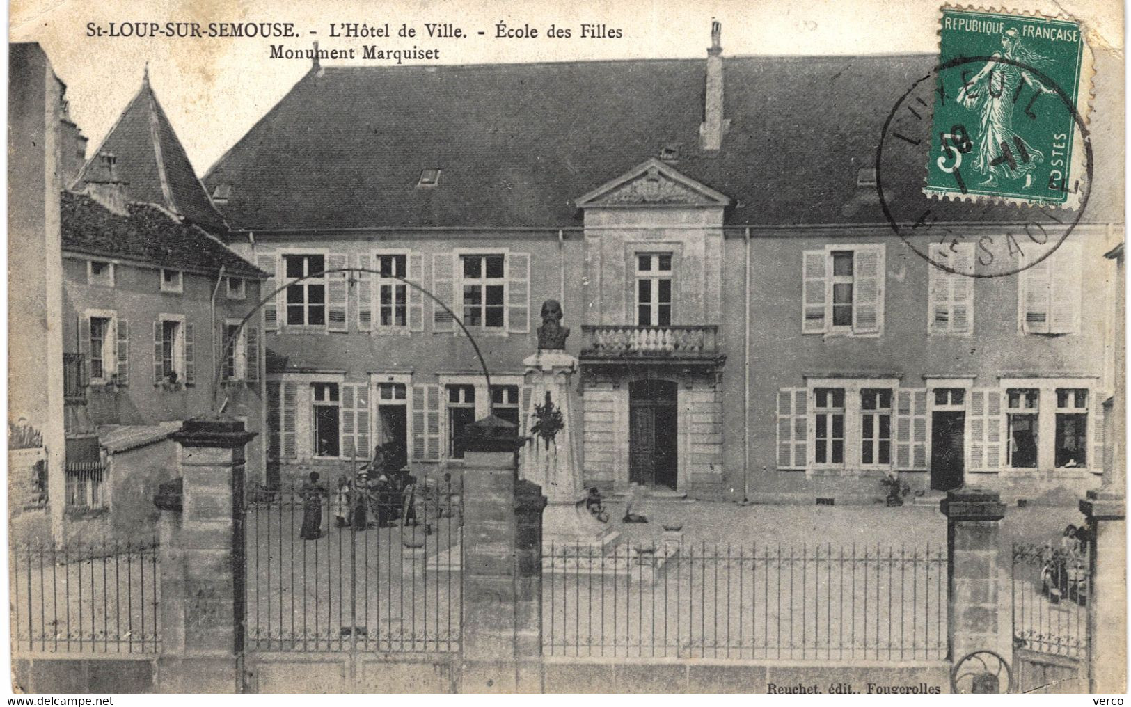CARTE POSTALE  Ancienne De SAINT  LOUP Sur SEMOUSE - Hotel De Ville & école Des Filles - Saint-Loup-sur-Semouse