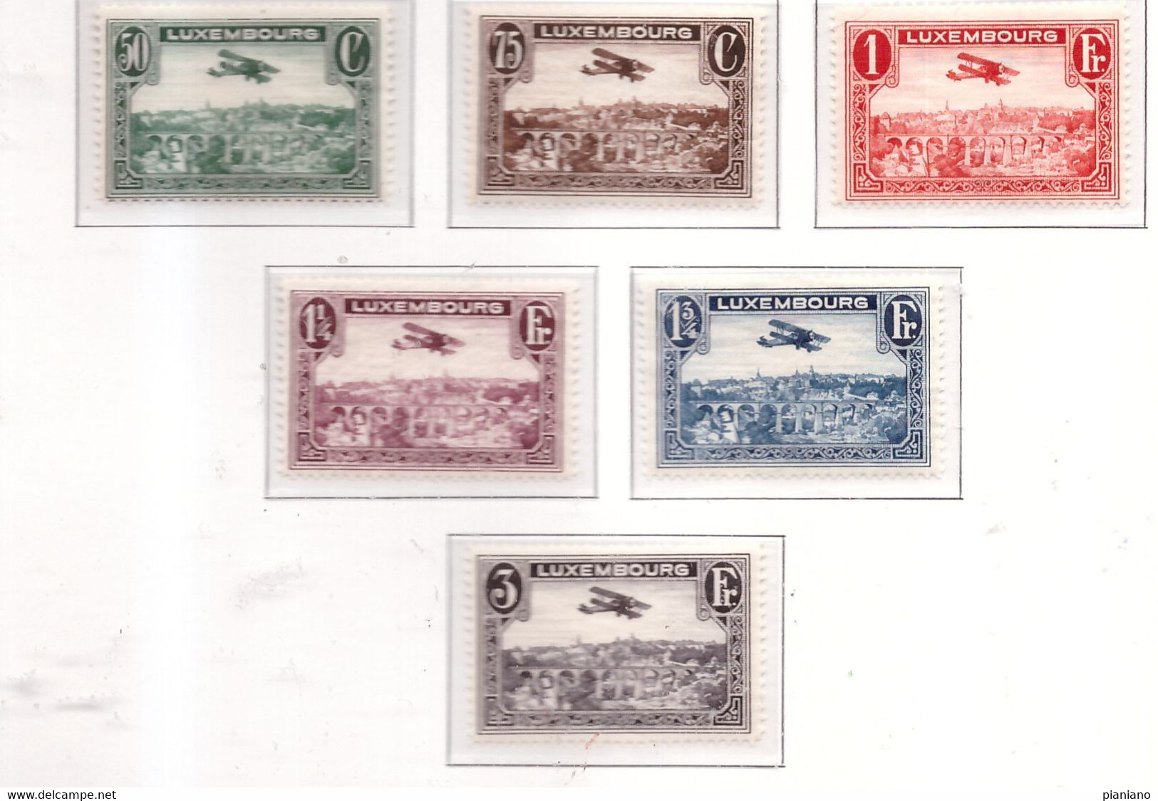 PIA - LUSSEMBURGO - 1931-33 :  Francobolli Di Posta Aerea - Veduta Della Città Alta Del Lussemburgo - (Yv  Pa 1-6) - Unused Stamps