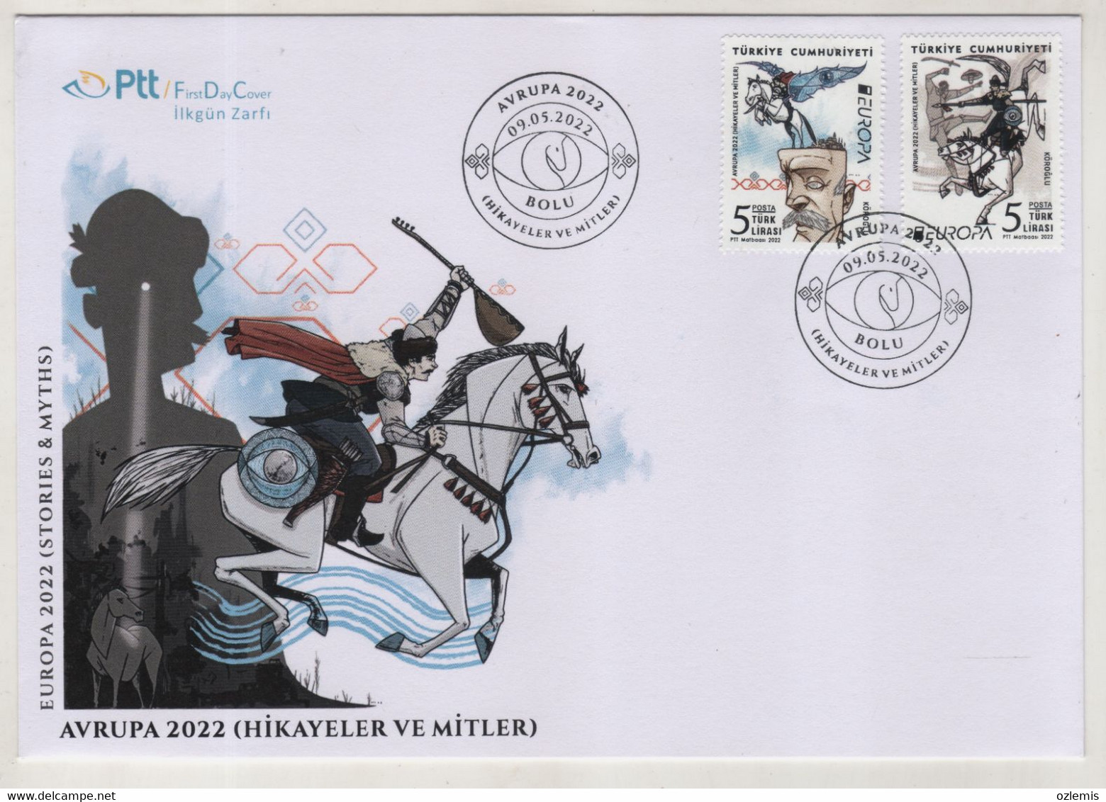 TURQUIE,TURKEI TURKEY ,EUROPA 2022-STORIES & MYTHS ,2022 ,FDC - Lettres & Documents