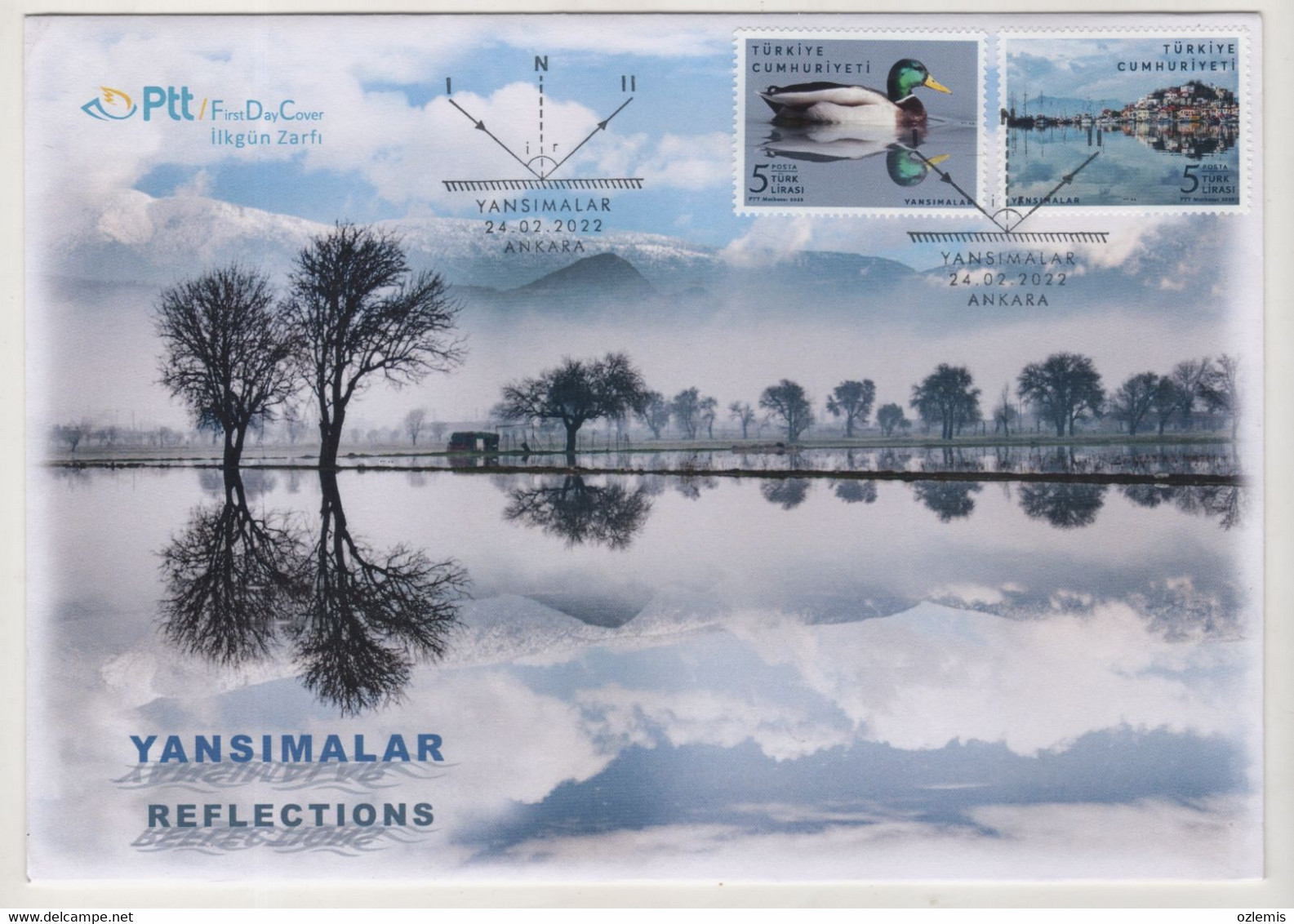 TURQUIE,TURKEI TURKEY ,REFLECTIONS ,2022 ,FDC - Lettres & Documents