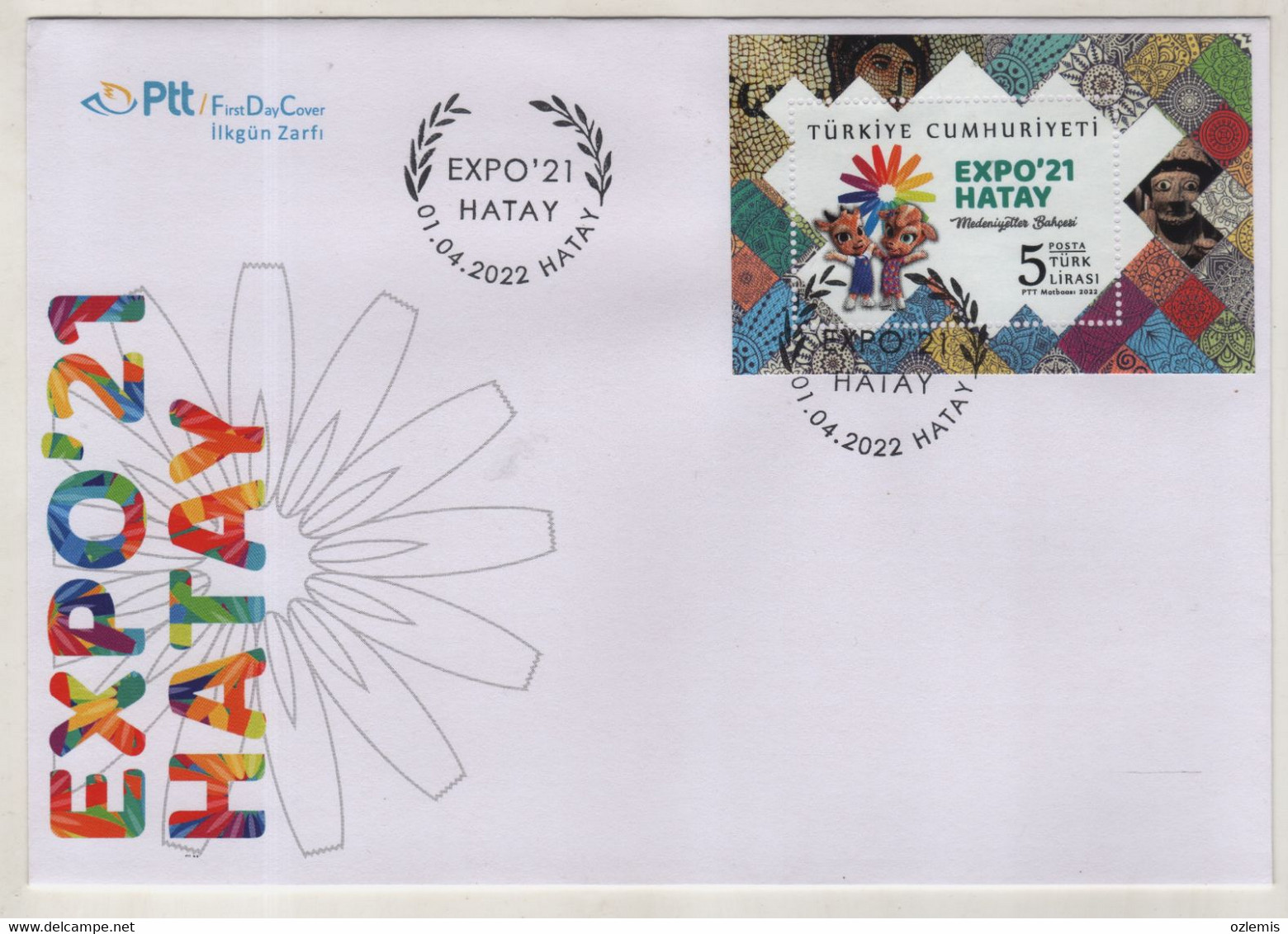 TURQUIE,TURKEI TURKEY ,EXPO 21 HATAY ,,2022 ,FDC - Lettres & Documents