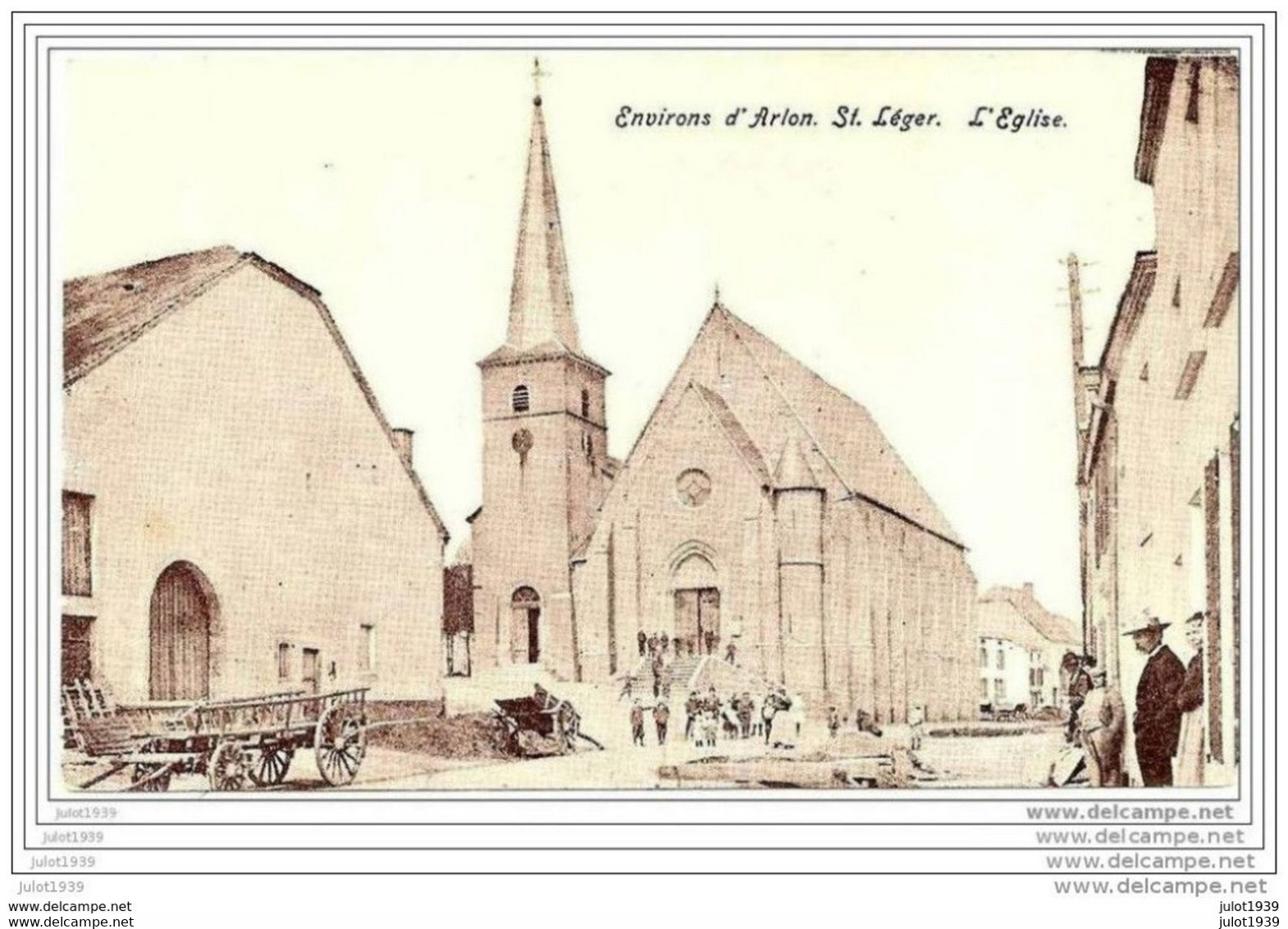 SAINT - LEGER ..-- L' Eglise . 1907 Vers RUMELANGE ( Mr Mme SCHLEMER - METZDORF ) . Voir Verso . - Saint-Léger