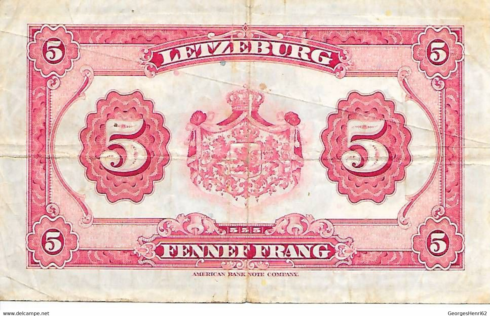 LUXEMBOURG - 5 Francs - 1944 - (43) - Luxembourg