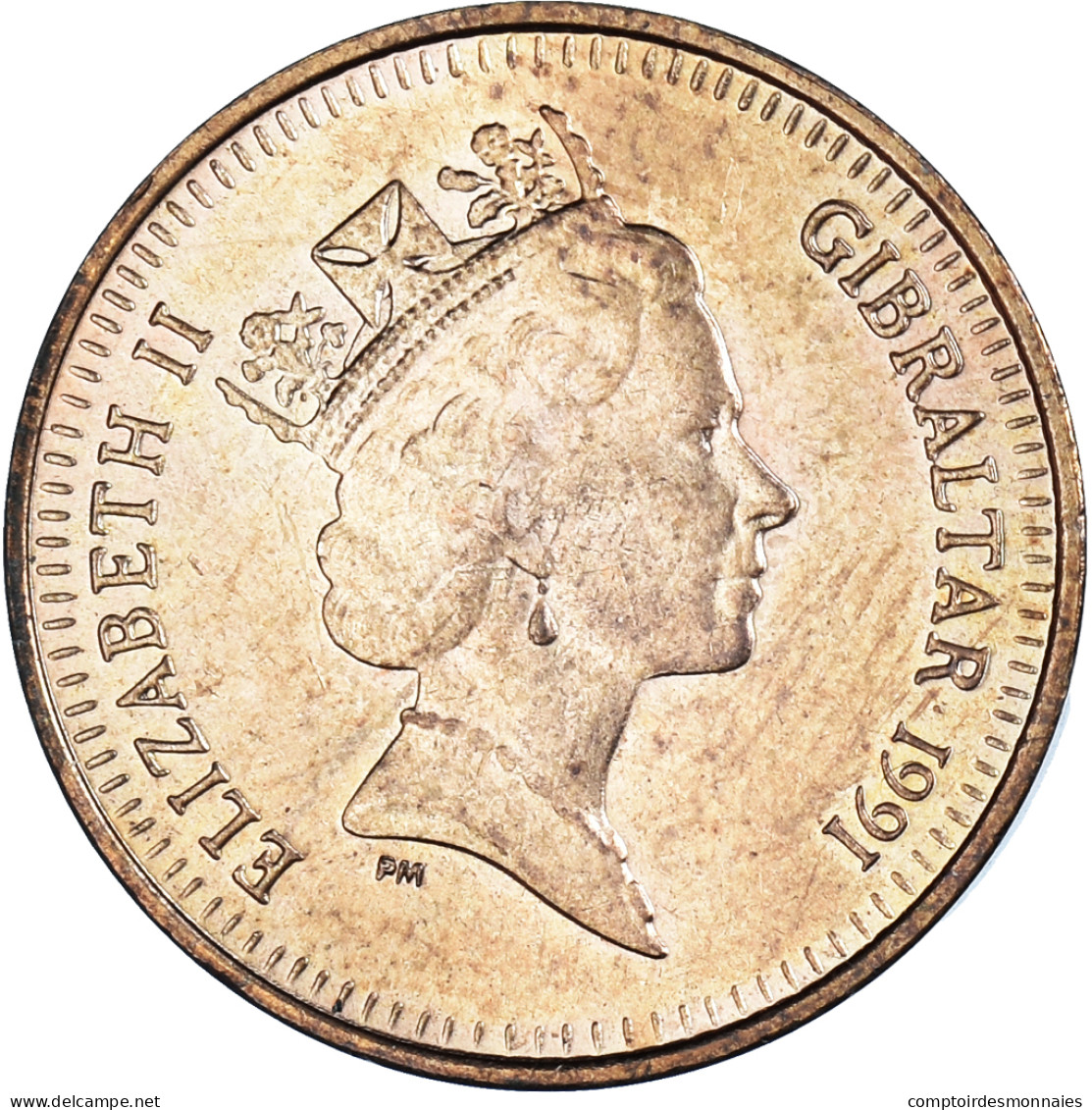 Monnaie, Gibraltar, Elizabeth II, Penny, 1991, SUP, Bronze, KM:20 - Gibraltar