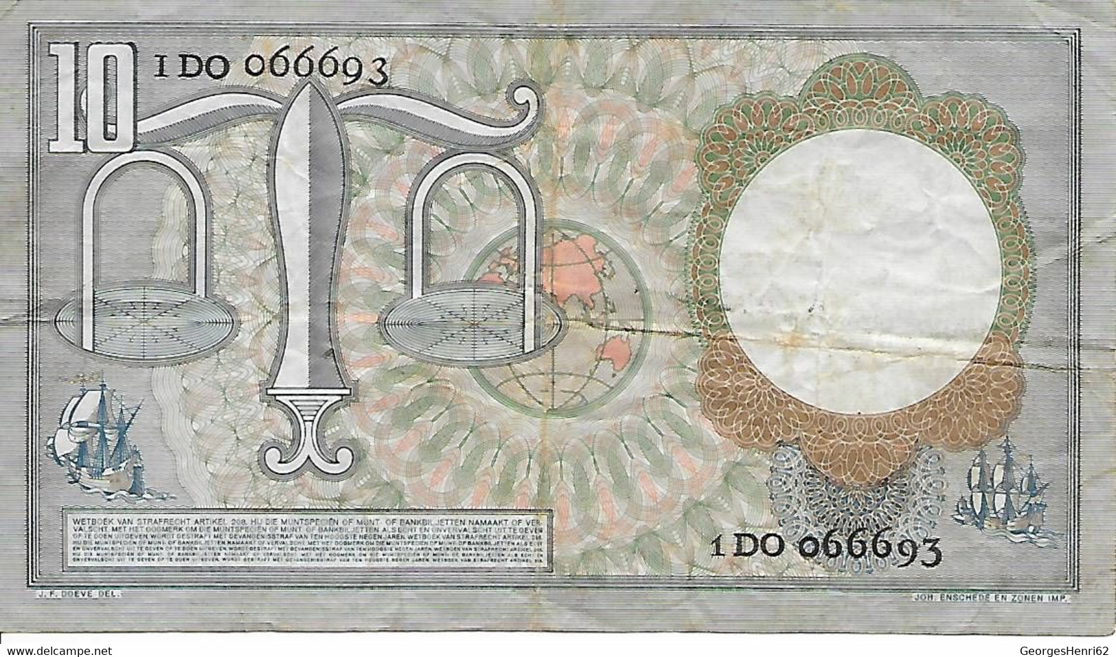 PAYS-BAS - 10 Gulden - 25/3/1953 - (85) - 1 Gulde