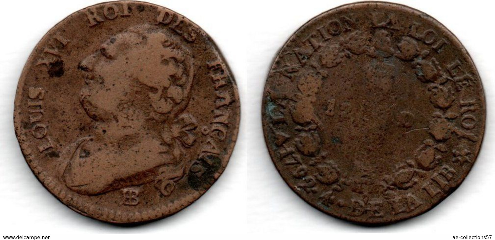 12 Deniers Type Français 1792 BB Constitution TB - 1792-1975 Nationalkonvent