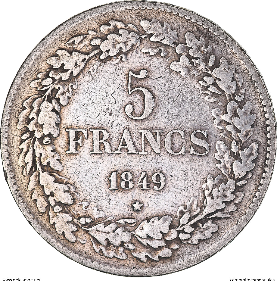 Monnaie, Belgique, Leopold I, 5 Francs, 5 Frank, 1849, TB+, Argent, KM:3.2 - 5 Francs