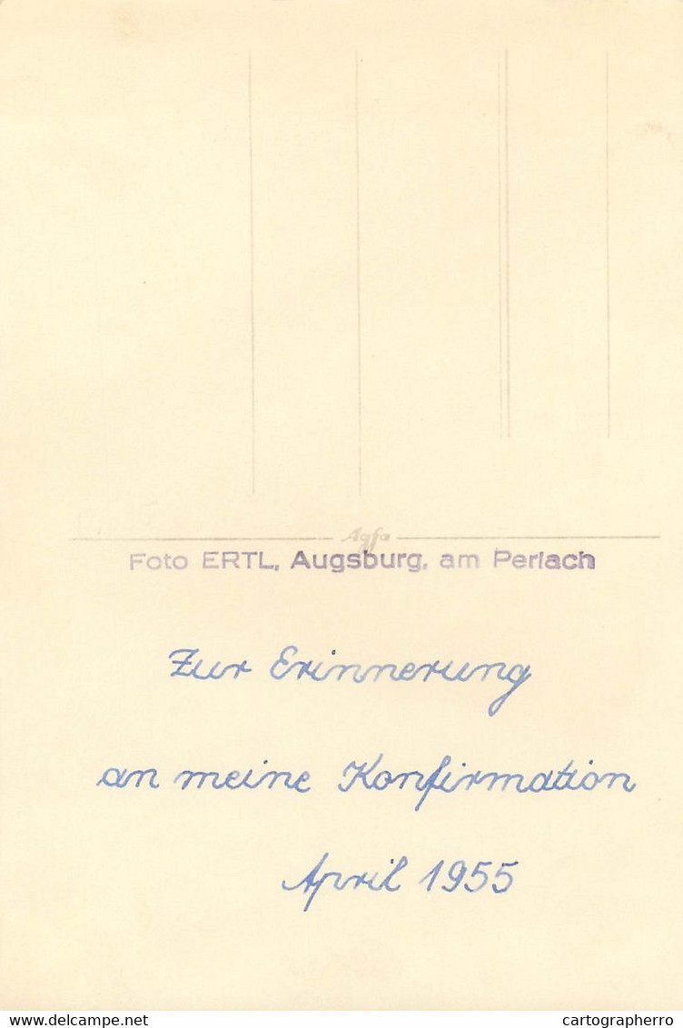 Foto ERTL Augsburg Am Perlach Konfirmation 1955 - Communion