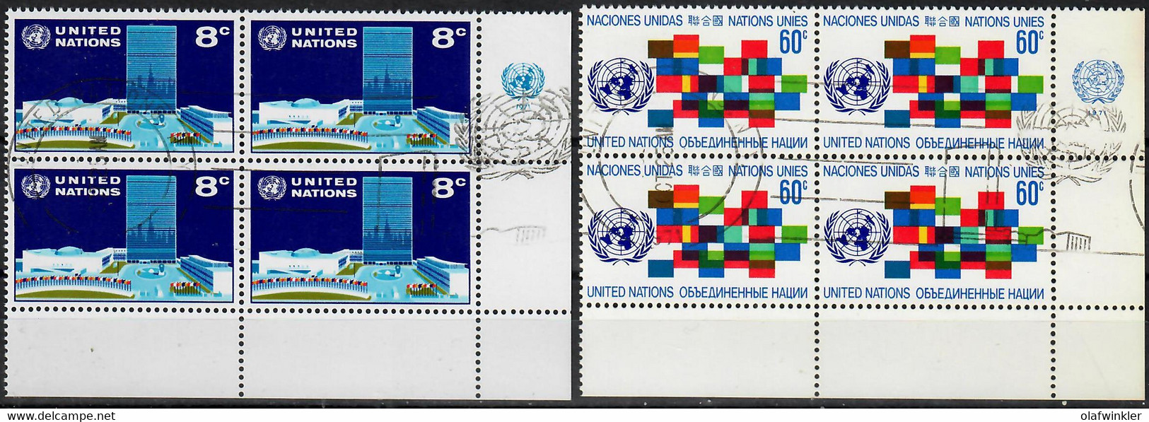 1971 Definitives Block Of 4 Lrc Sc 222-3 / YT 215-6 / Mi 238-9 Used / Oblitéré / Gestempelt [zro] - Used Stamps