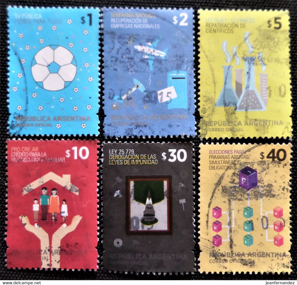 Timbre D'Argentine 2014 The Decade Won  Stampworld N° 3548 à 3553 - Oblitérés