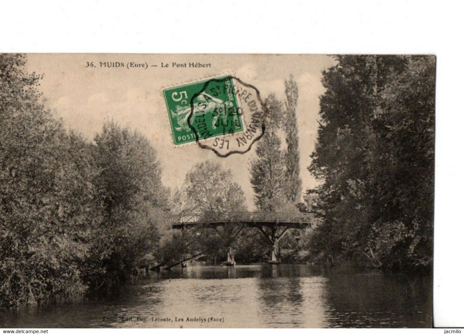 36.  MUIDS   (Eure). -  Le Pont Hébert.      A Circulé En 1914 .  ETAT NEUF.    Voir SCANS Recto-verso - Muids