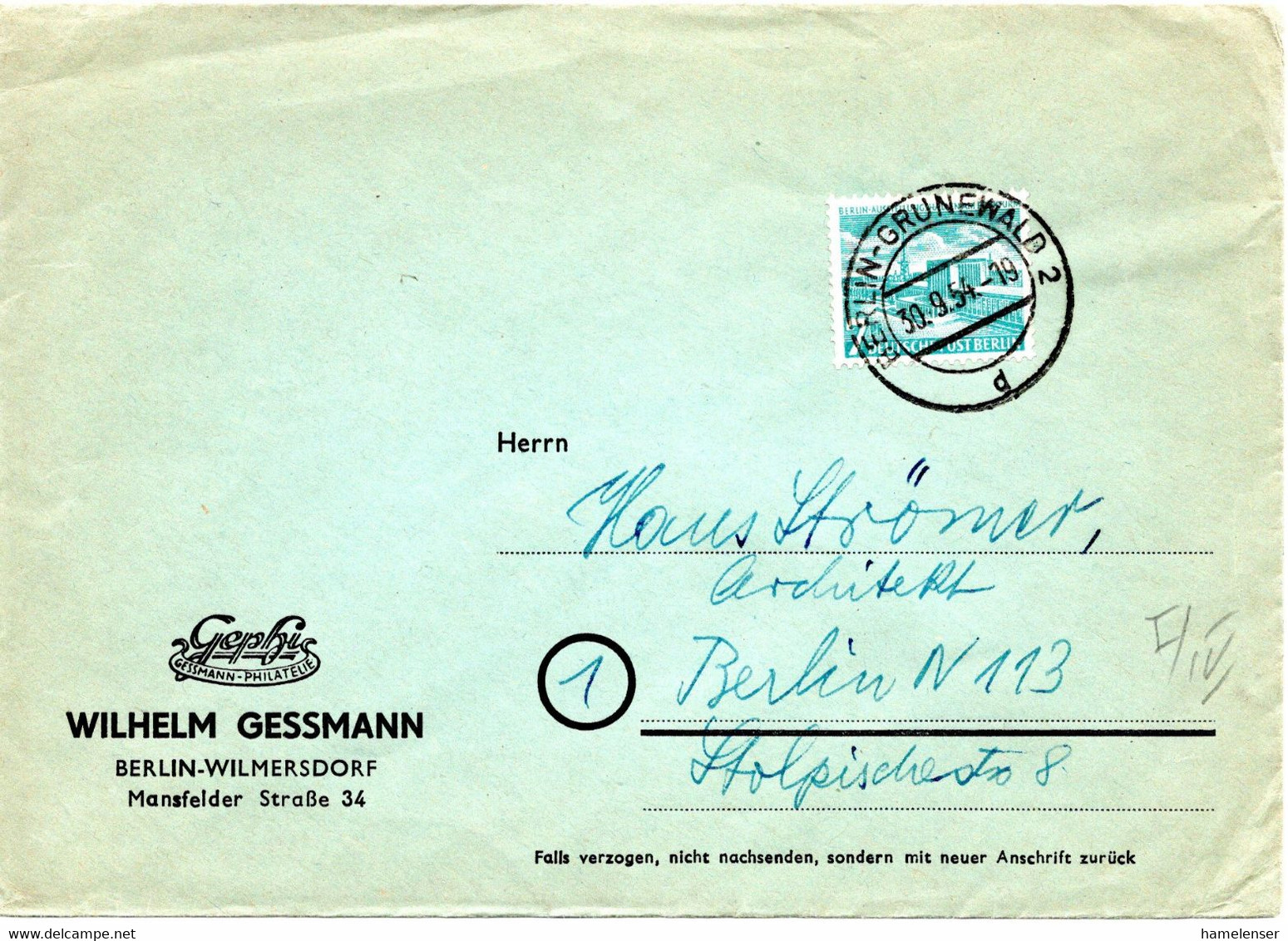 56088 - Berlin - 1954 - 7Pfg Stadtbilder EF A OrtsDrucksBf BERLIN - Storia Postale