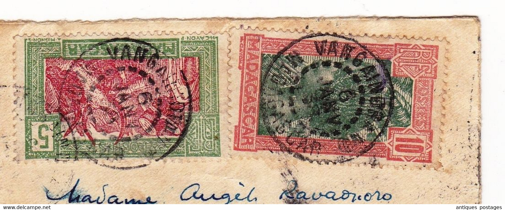 Lettre 1938 Vangaindrano Madagascar Tananarive Angèle Ravaonoro Compagnie Des Eaux Electricité - Storia Postale