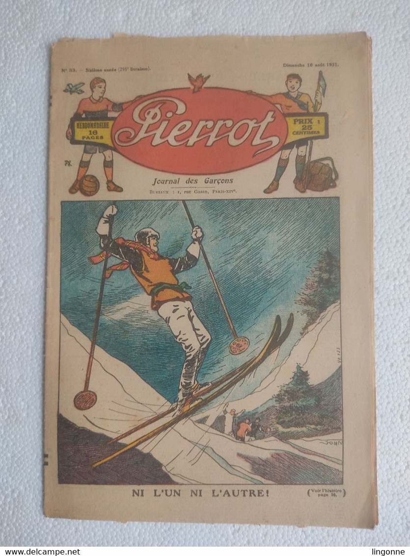 MAGAZINE "PIERROT"  1931 Numéro 33 - Pierrot