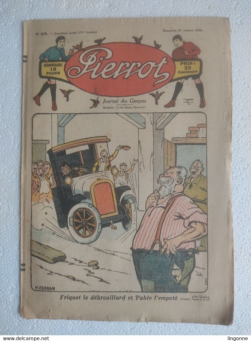 MAGAZINE "PIERROT"  1929 Numéro 43 - Pierrot