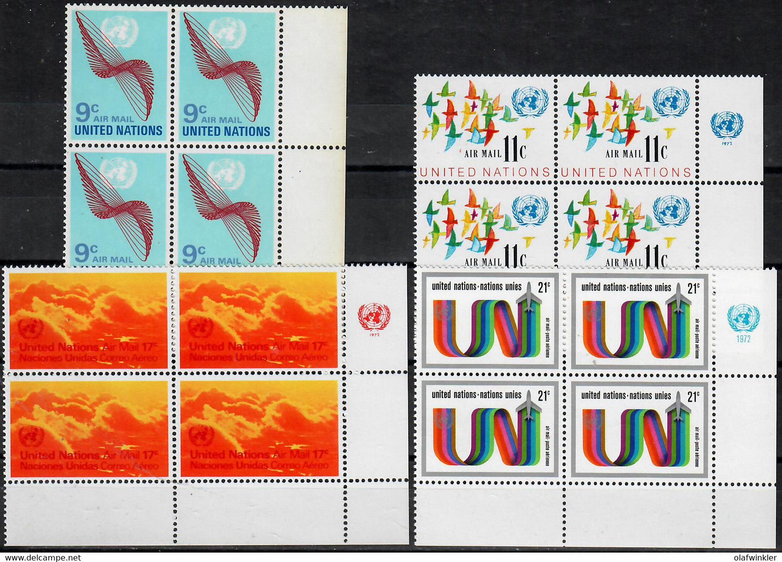 1972 Air Block Of 4 Sc C15-18 / YT A15-18 / Mi 245-8 MNH / Neuf Sans Charniere / Postfrisch [zro] - Luftpost