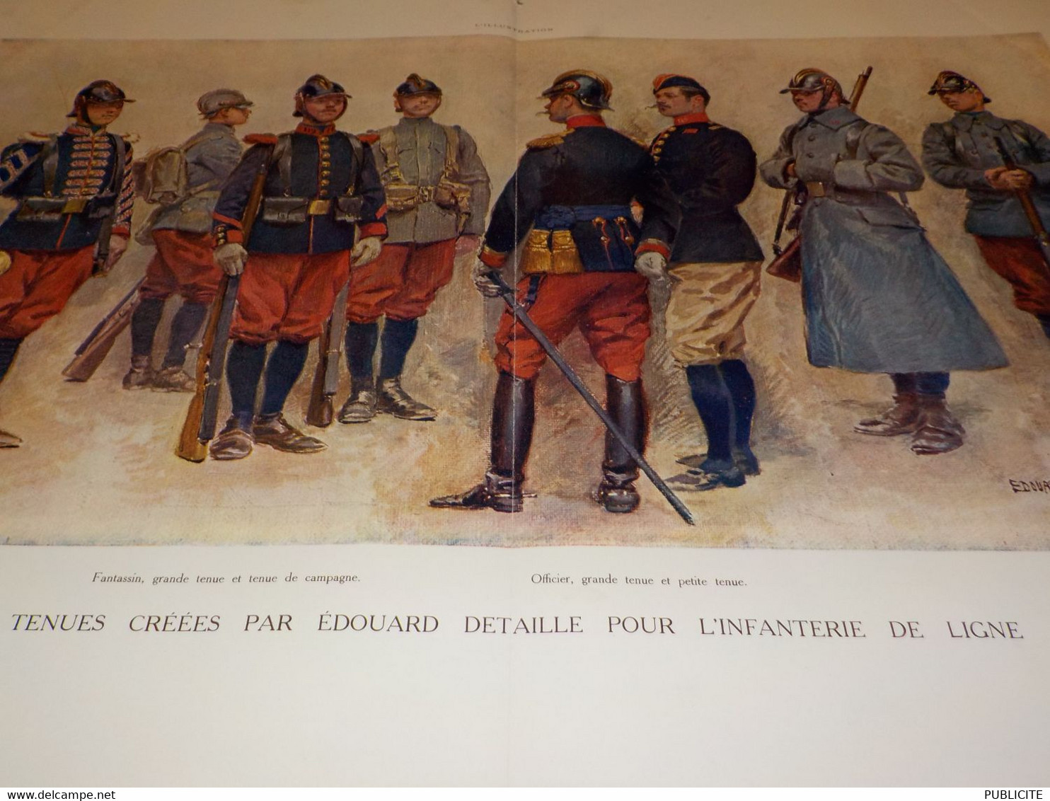 GRAVURE  TENUE POUR L INFANTERIE DE LIGNE   1912 - Uniformes