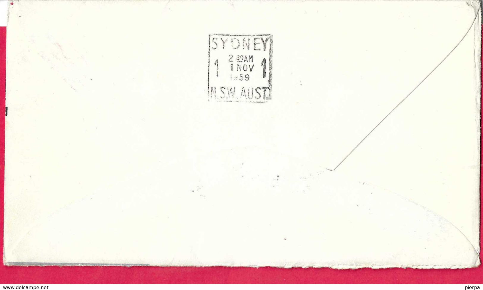 AUSTRALIA - FIRST JET FLIGHT QANTAS ON B.707 FROM LONDON TO SIDNEY *29.10.1959 *ON OFFICIAL ENVELOPE - First Flight Covers