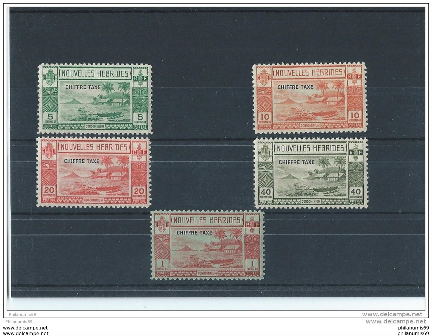 NVLLE-HEBRIDES 1938 - YT TT N° 11/15 NEUF SANS CHARNIERE ** (MNH) GOMME D'ORIGINE LUXE - Timbres-taxe