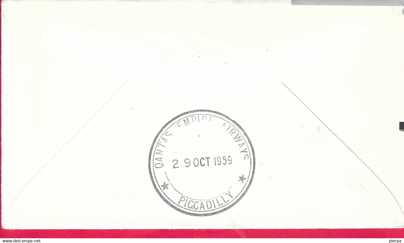 AUSTRALIA - FIRST JET FLIGHT QANTAS ON B.707 FROM SINGAPORE TO LONDON *27.10.1959 *ON OFFICIAL ENVELOPE - First Flight Covers