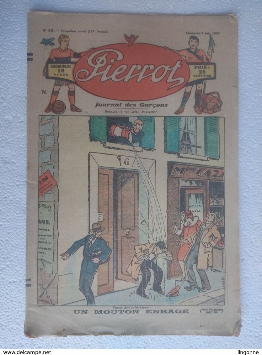 MAGAZINE "PIERROT"  1930 Numéro 23 - Pierrot