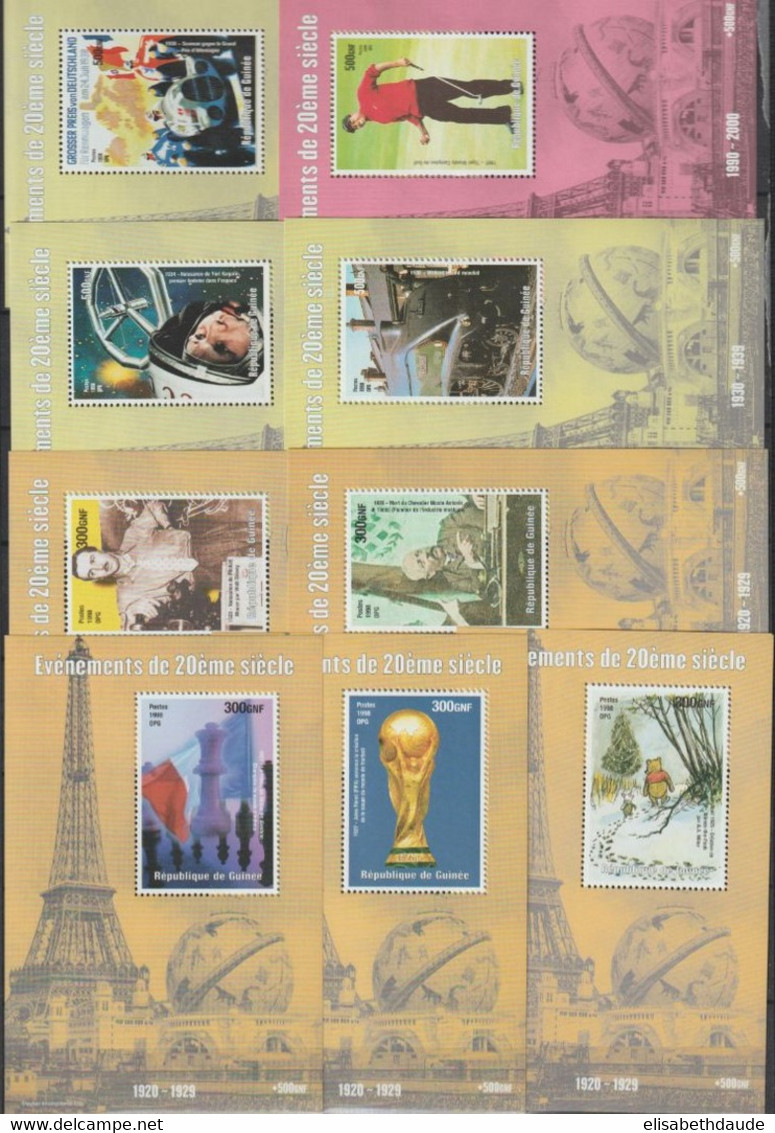 GUINEE - 1998 - EVENEMENTS DU 20° SIECLE - COLLECTION De 27 BLOCS ** MNH - THEMES MULTIPLES - COTE IMPORTANTE - Guinée (1958-...)