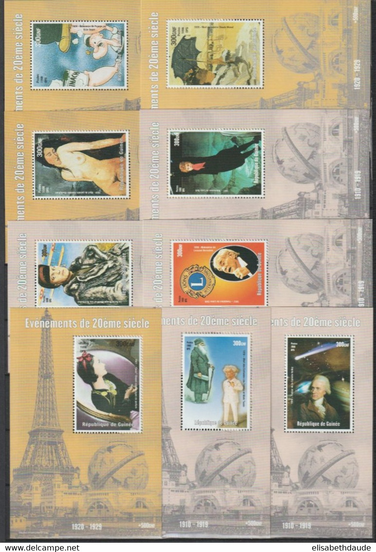 GUINEE - 1998 - EVENEMENTS DU 20° SIECLE - COLLECTION De 27 BLOCS ** MNH - THEMES MULTIPLES - COTE IMPORTANTE - Guinea (1958-...)