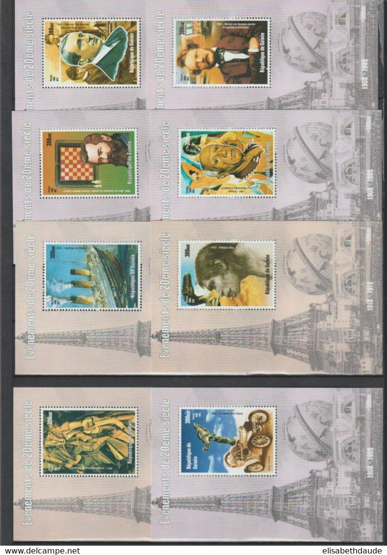 GUINEE - 1998 - EVENEMENTS DU 20° SIECLE - COLLECTION De 27 BLOCS ** MNH - THEMES MULTIPLES - COTE IMPORTANTE - Guinea (1958-...)