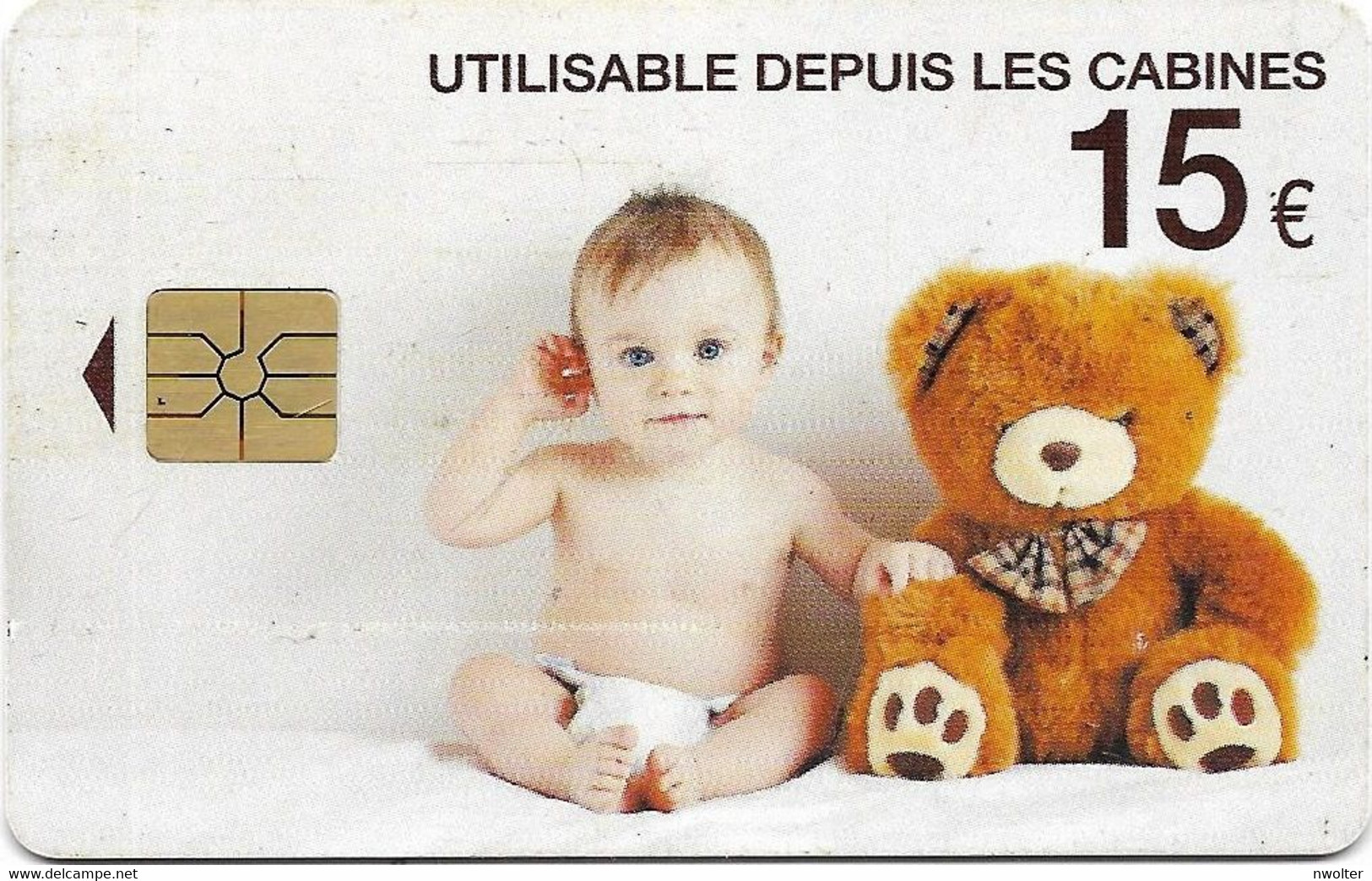 @+ France - Intercall à Puce 15€ - Bebe Et Ours N°4 - Code F1011004 - Ref : CC-INT7B Verso Logo Intercall - 2010