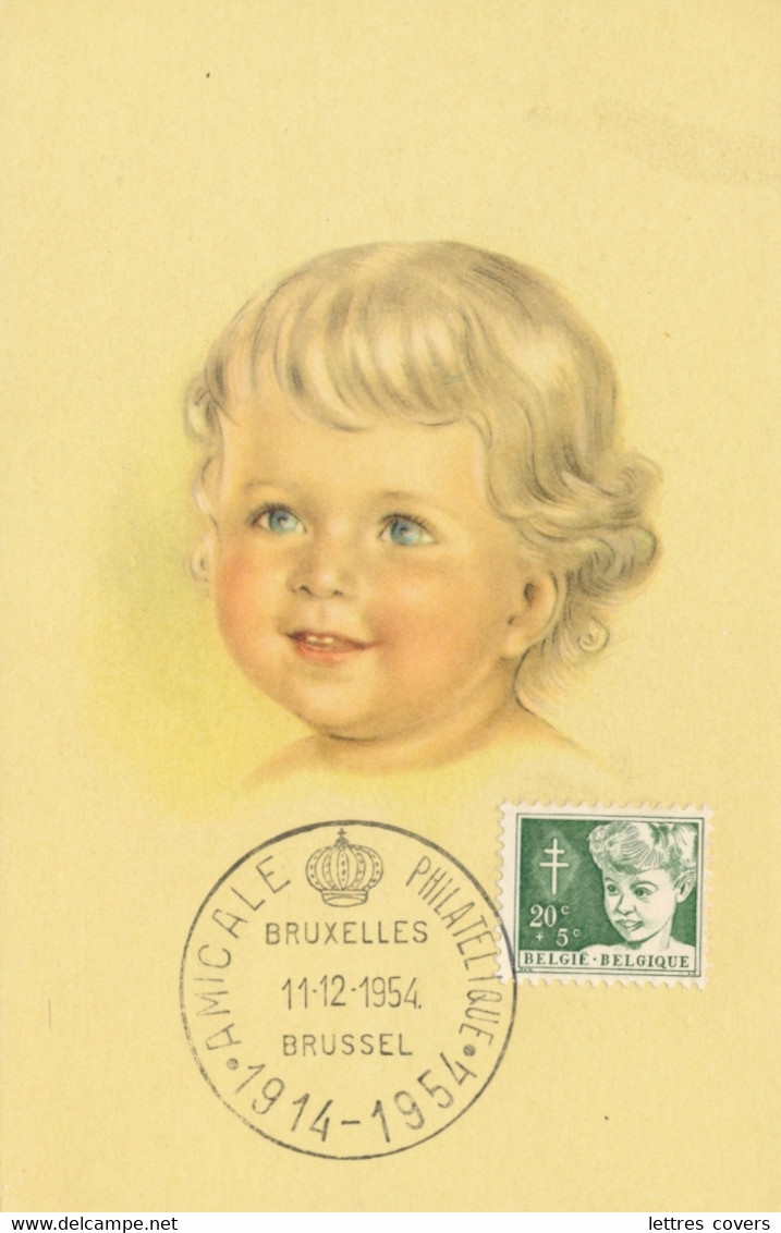 Belgique Antituberculeux Tête D'enfant Carte Maximum - Maxi Card 11/12/54 - 1951-1960