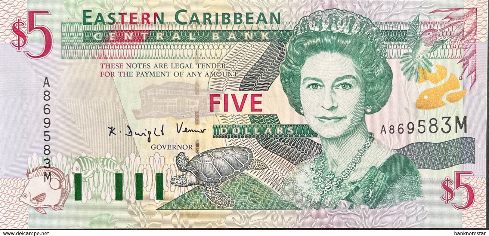 East Caribbean States 5 Dollars, P-37m (1994) - UNC - MONTSERRAT - East Carribeans