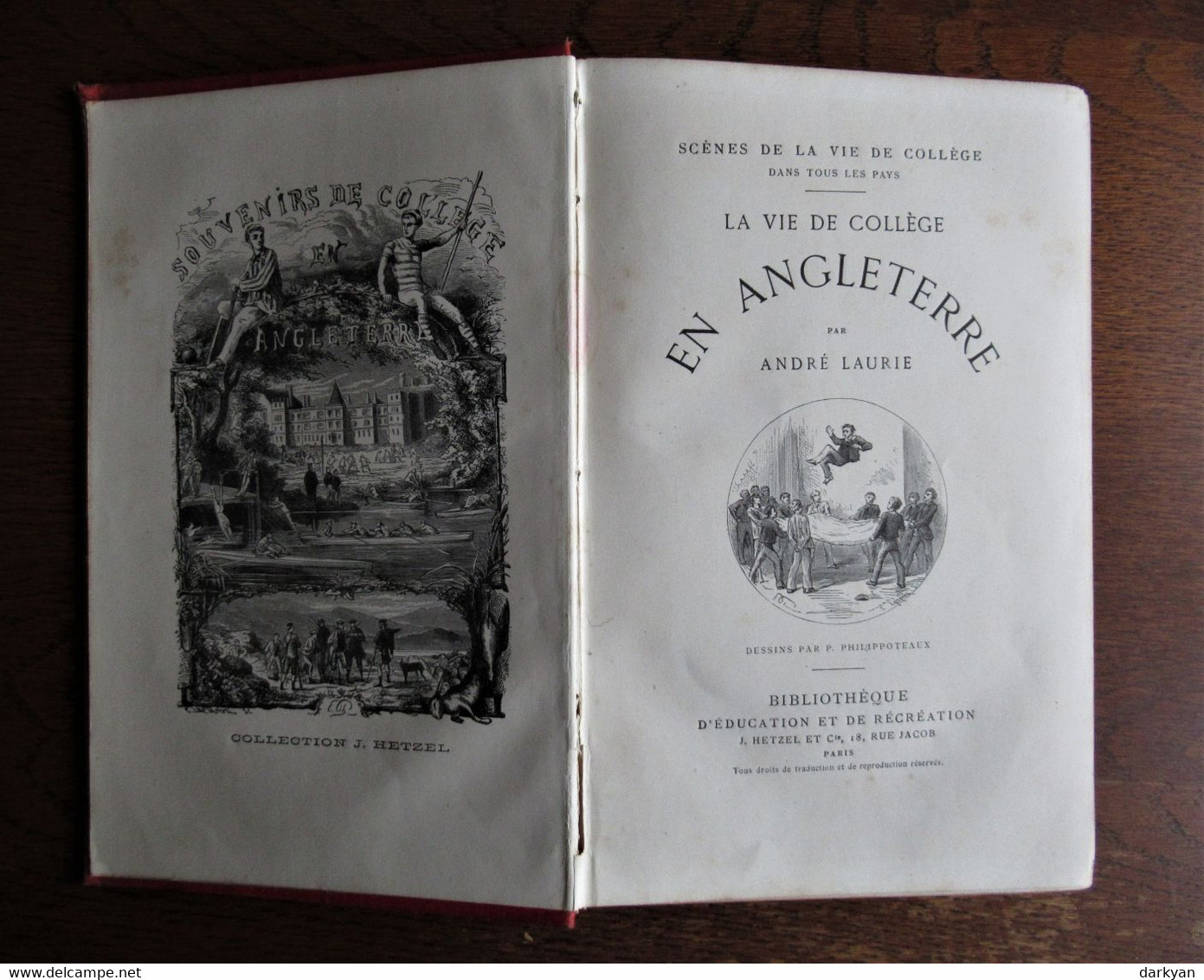 André Laurie - La Vie De Collège En Angleterre - Cartonnage Hetzel 1882 - 1801-1900