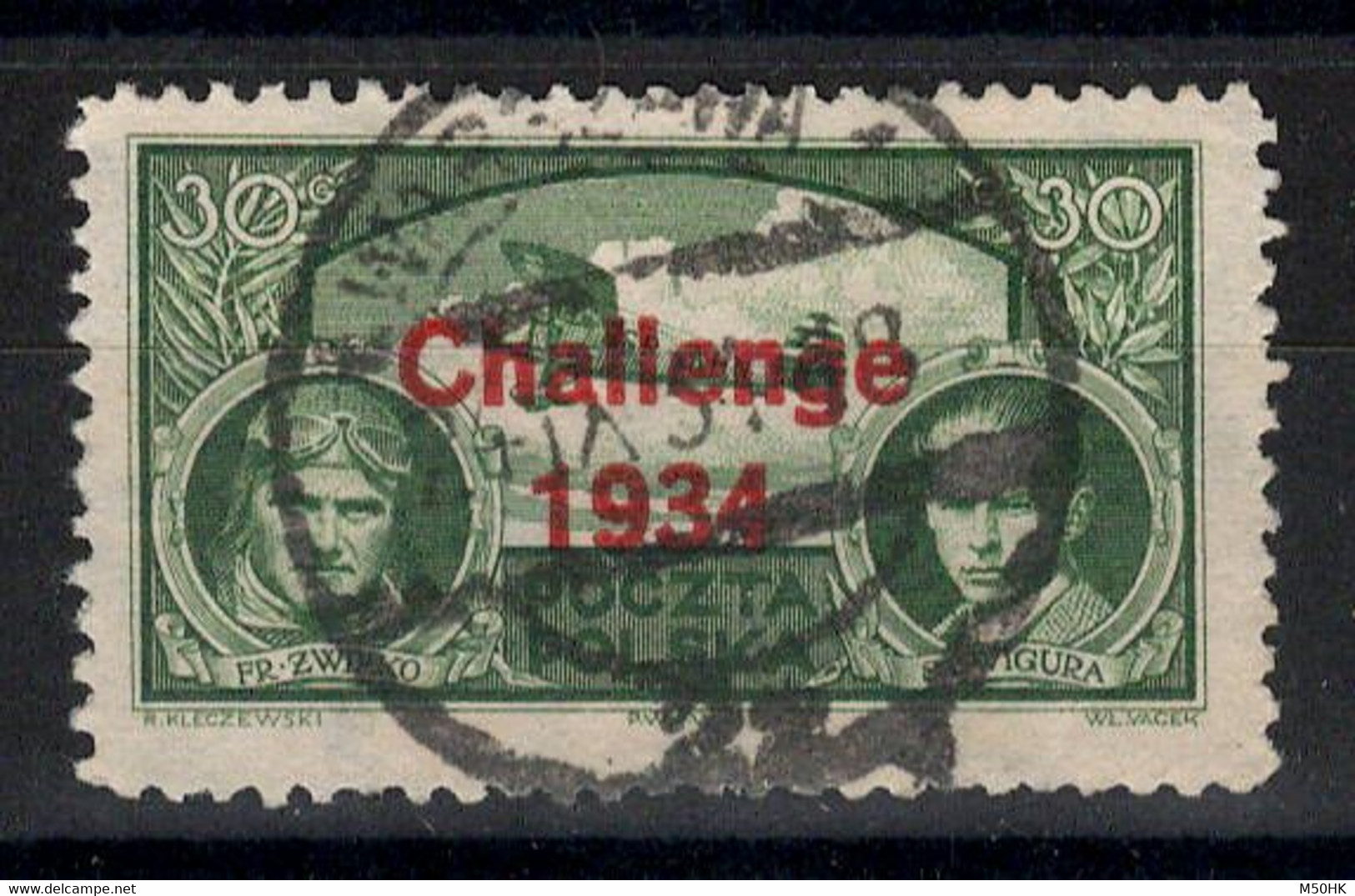 Pologne - YV PA 9B Oblitéré , Challenge 1934 - Usados