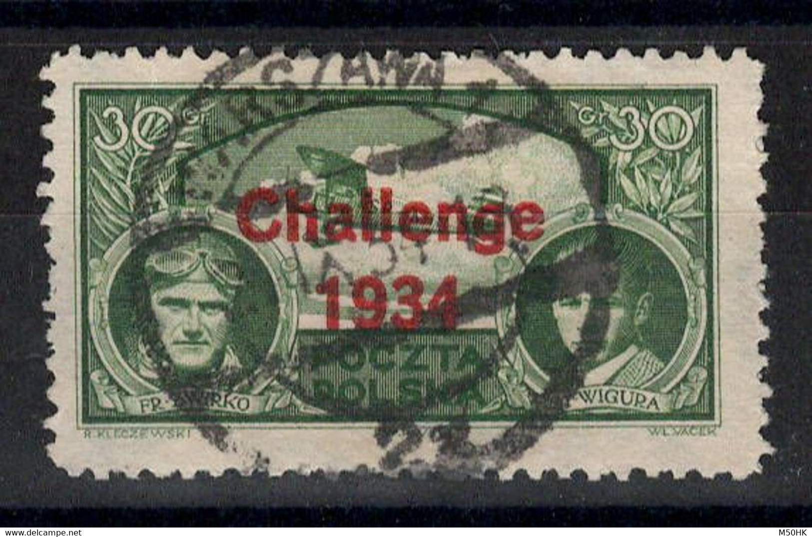 Pologne - YV PA 9B Oblitéré , Challenge 1934 - Usados