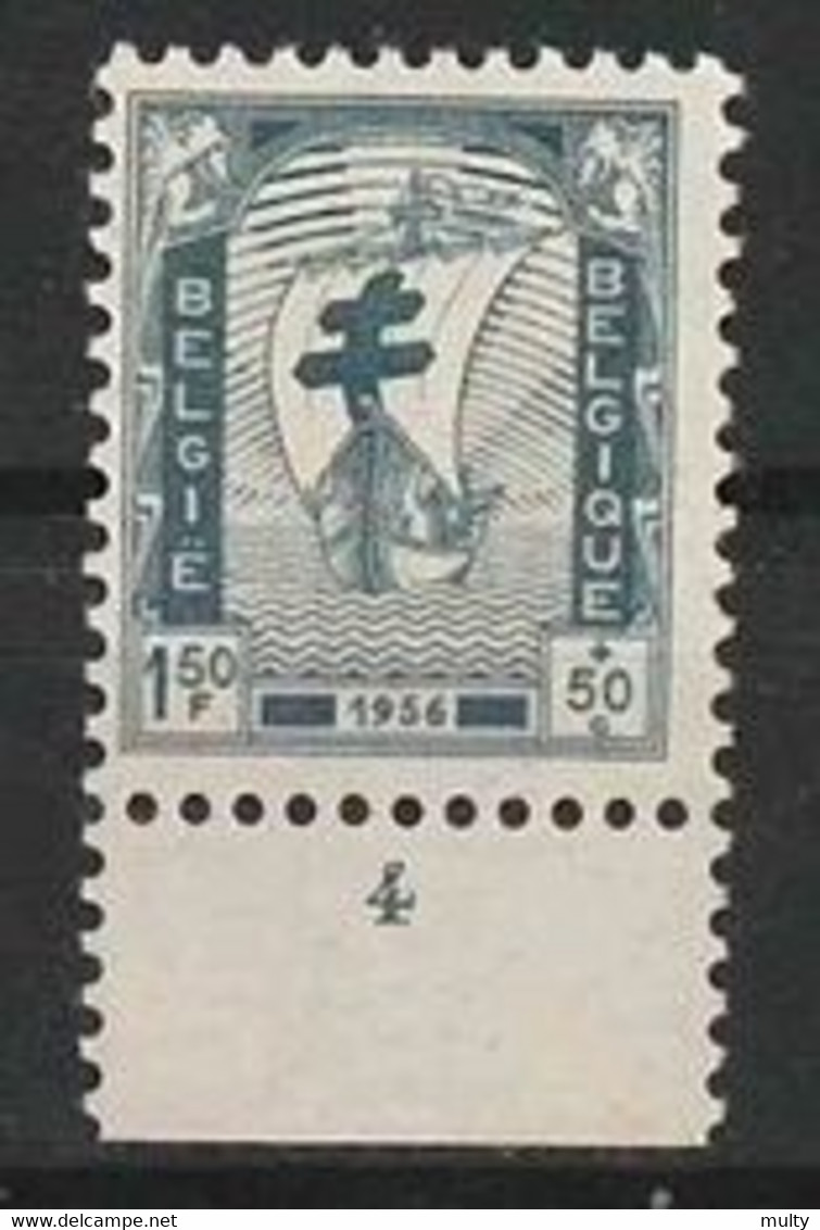 Belgie OCB 1001 * MH Met Plaatnummer 4. - ....-1960