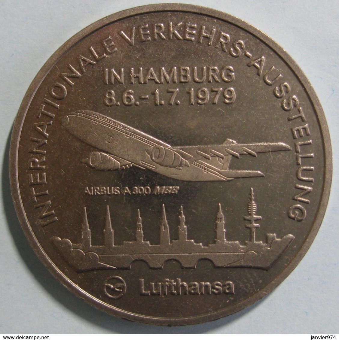 Medaille Salon International Des Transports Hamburg 1979 , Lufthansa , Airbus A 300 - Professionals/Firms