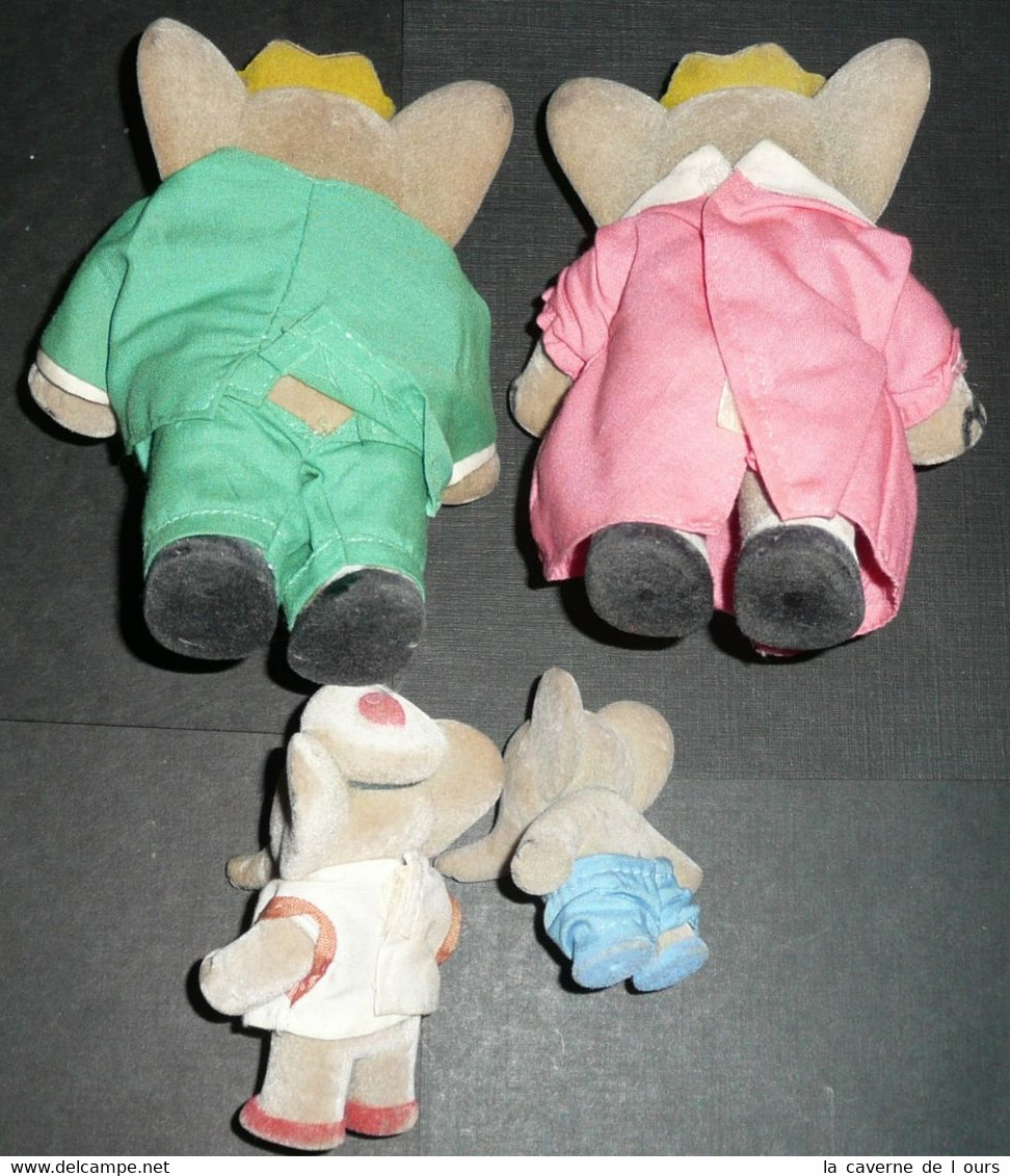 Lot De 4 Anciennes Figurines Roi BABAR Reine Céleste Arthur Alexandre Pom - Peluches