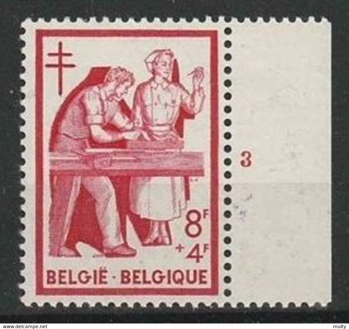 Belgie OCB 1004 * MH Met Plaatnummer 3. - ....-1960