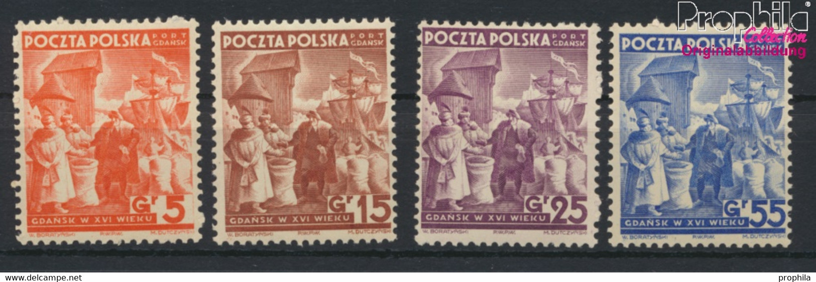 Polnische Post Danzig 34-37 (kompl.Ausg.) Postfrisch 1938 Kaufleute (9910685 - Port Gdansk