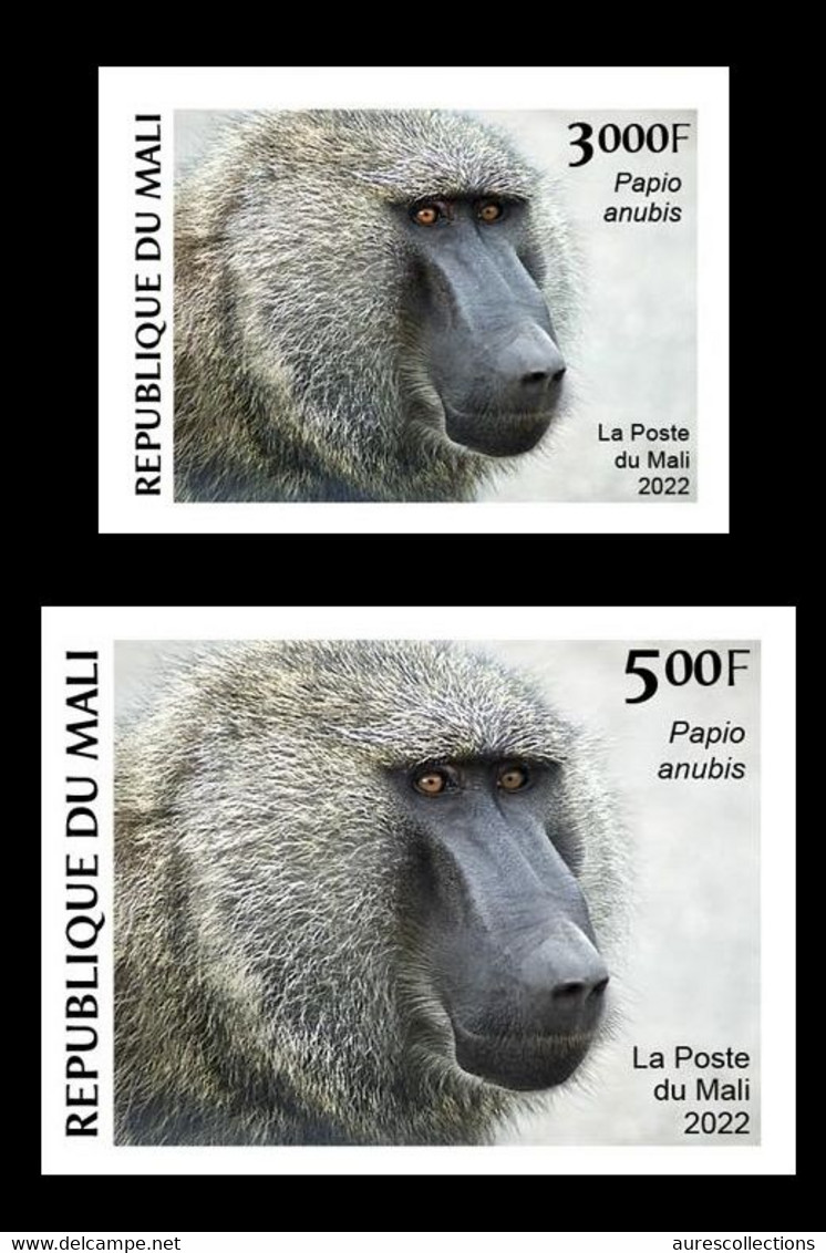 MALI 2022 IMPERF SET 2V - APE APES MONKEY MONKEYS SINGE SINGES - CORONAVIRUS COVID COVID-19 CORONA VIRUS PANDEMIC - MNH - Singes