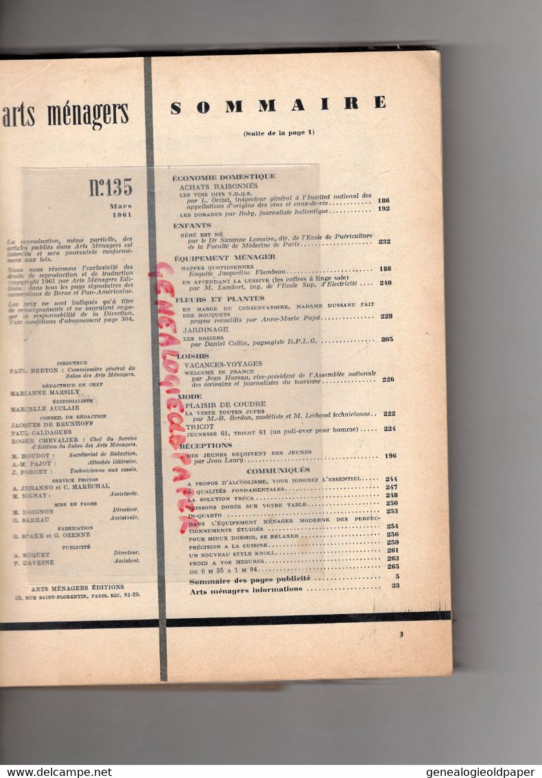 75-PARIS LA DEFENSE-REVUE OFFICIELLE SALON ARTS MENAGERS MARS 1961- - Casa & Decorazione