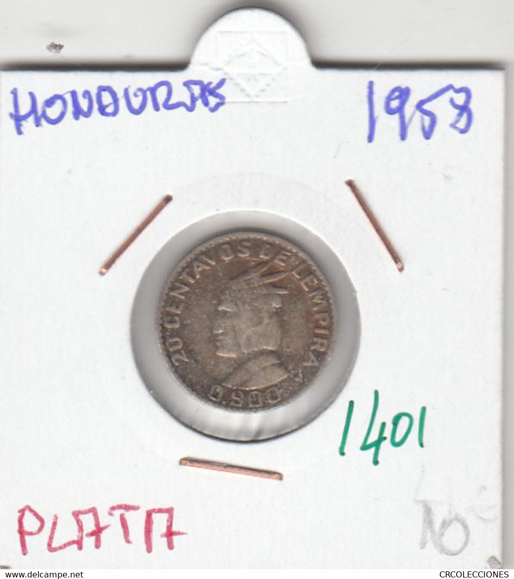 CR1401 MONEDA HONDURAS 1958 PLATA MBC - Honduras