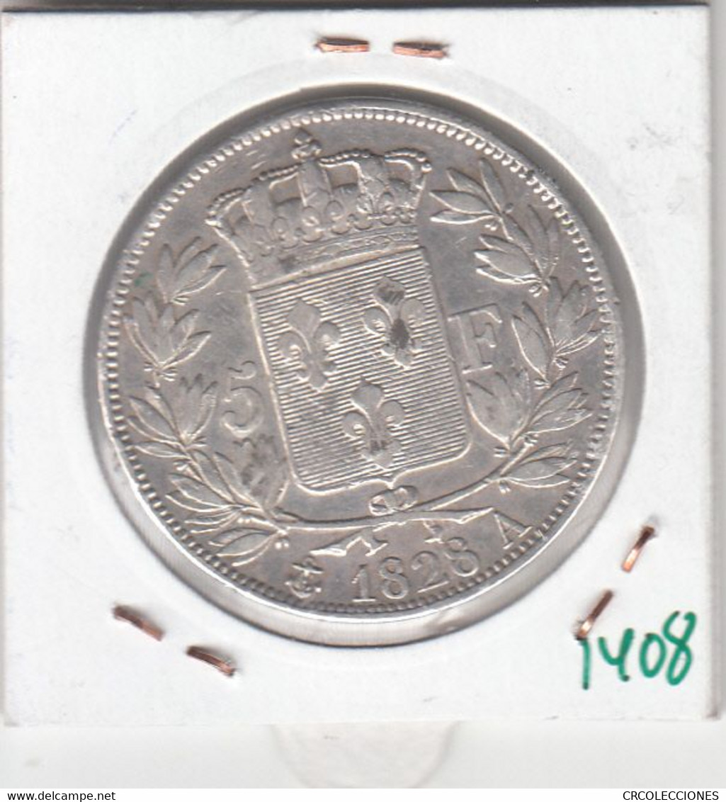 CR1408 MONEDA FRANCIA 5 FRANCOS 1828 PLATA EBC - 5 Francs