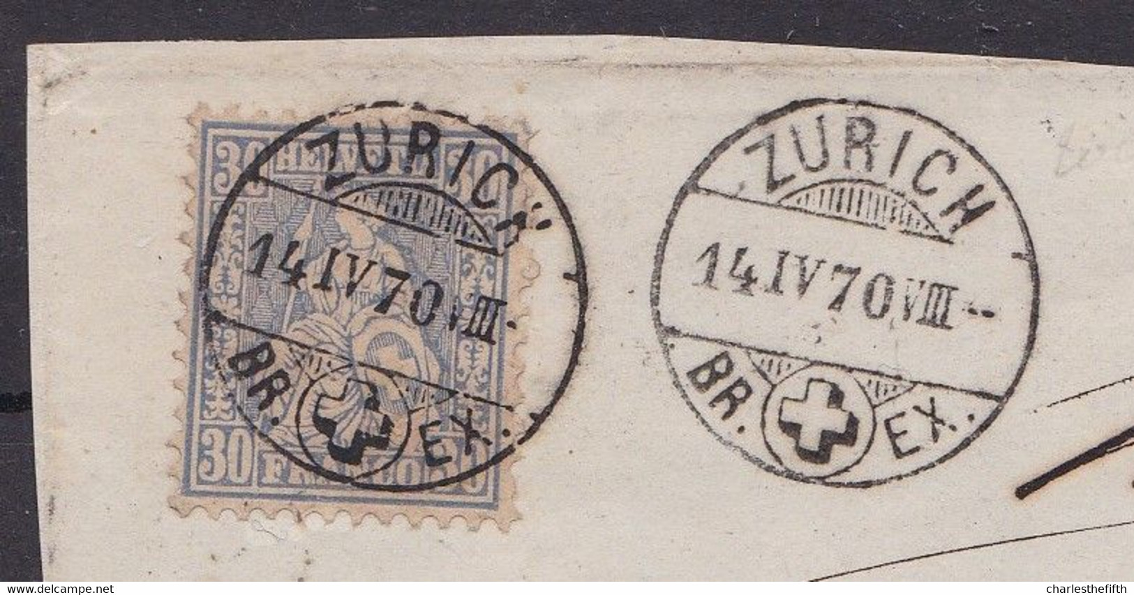 DEVANT DE LETTRE SUISSE 1870 - HELVETIA ASSISE De ZURICH Vers NAPLES  BR. EX.+ PD. - Covers & Documents