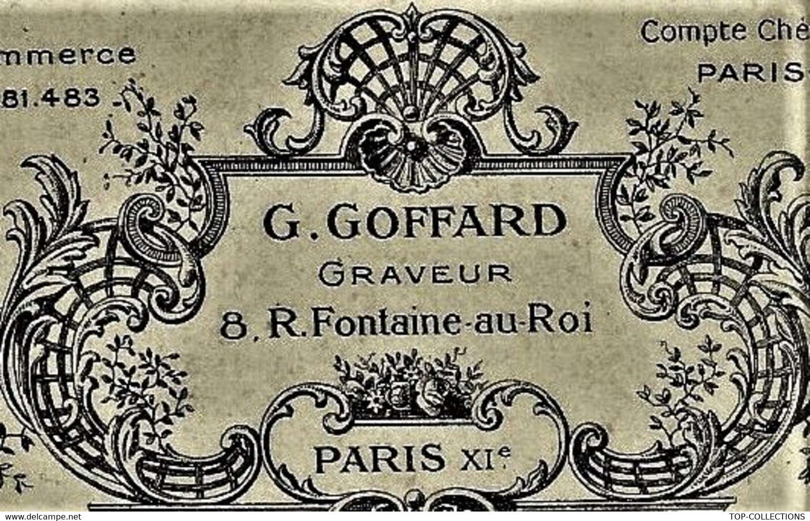 1928 FACTURE ENTETE G.GOFFARD GRAVEUR Rue Fontaine Au Roi Paris B.E.V.SCANS - 1900 – 1949