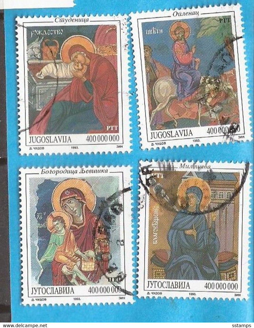 1993  2037-40  JUGOSLAVIJA JUGOSLAWIEN RELIGION IKONEN INTERESSANT USED - Used Stamps