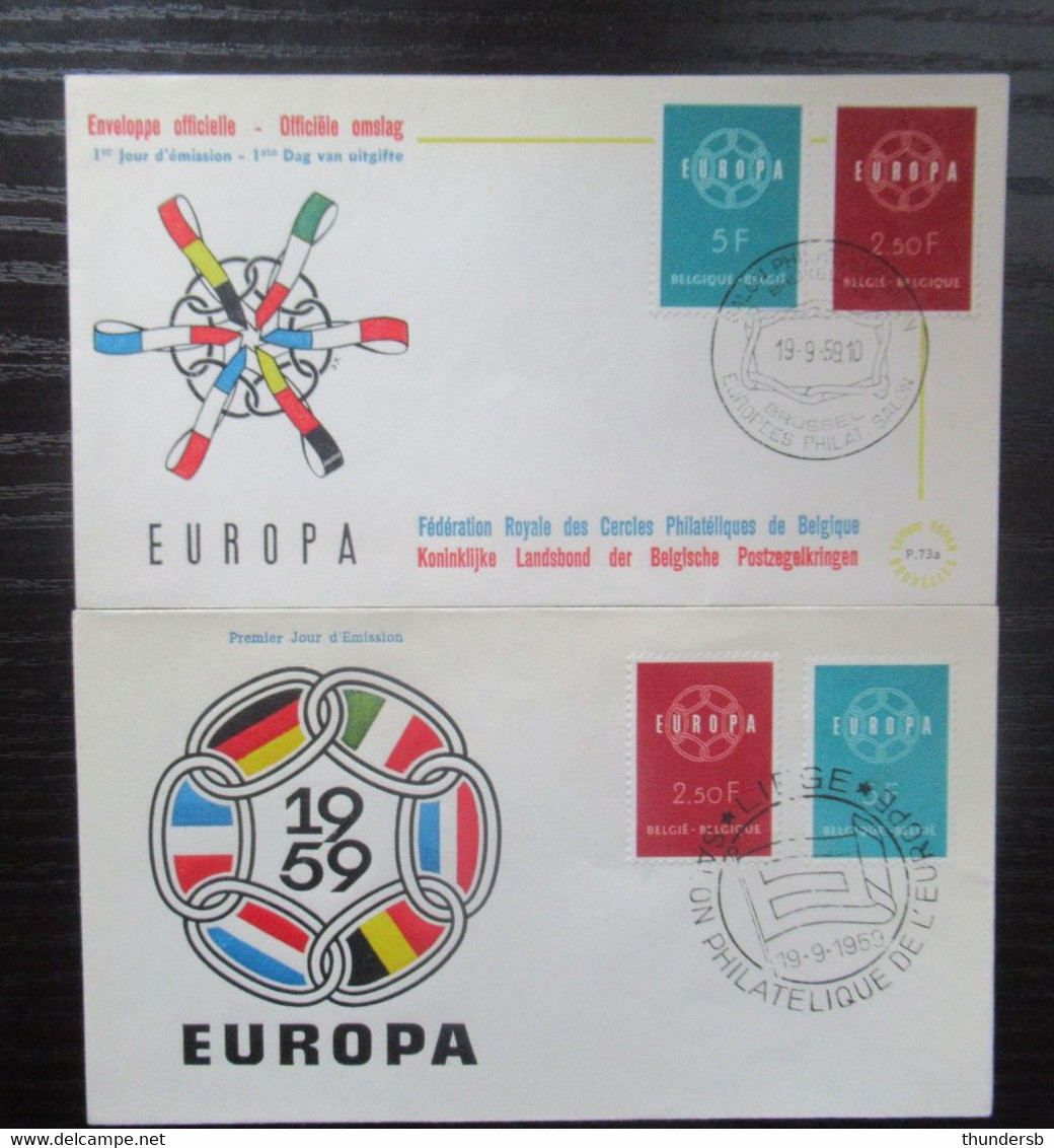 FDC 1111/12 'Europa CEPT' - Twee Verschillende Afstempelingen - 1951-1960