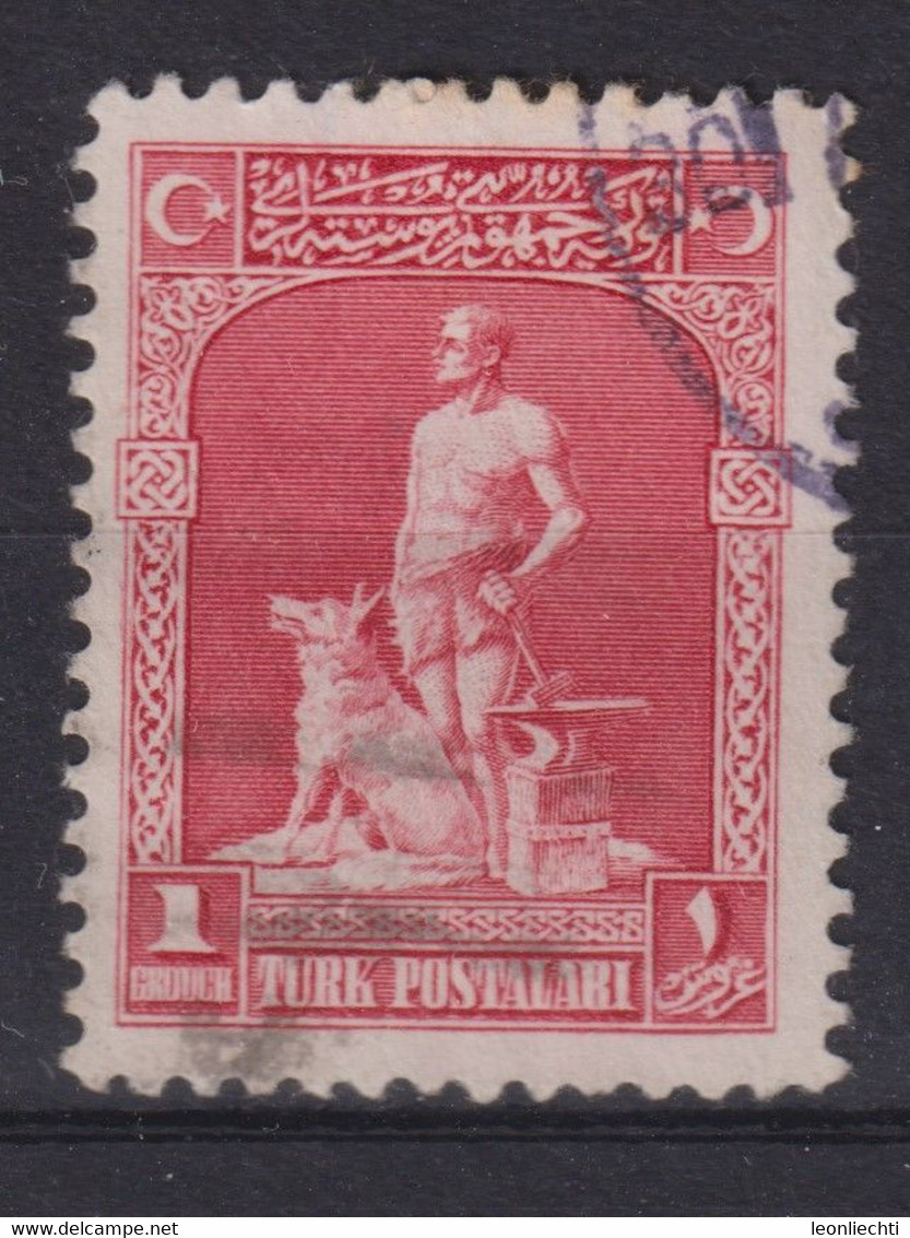 1926 Türkei,  Mi:TR 845°, Yt:TR 697°, Schmied Und Hund, Bozcourt - Gebraucht