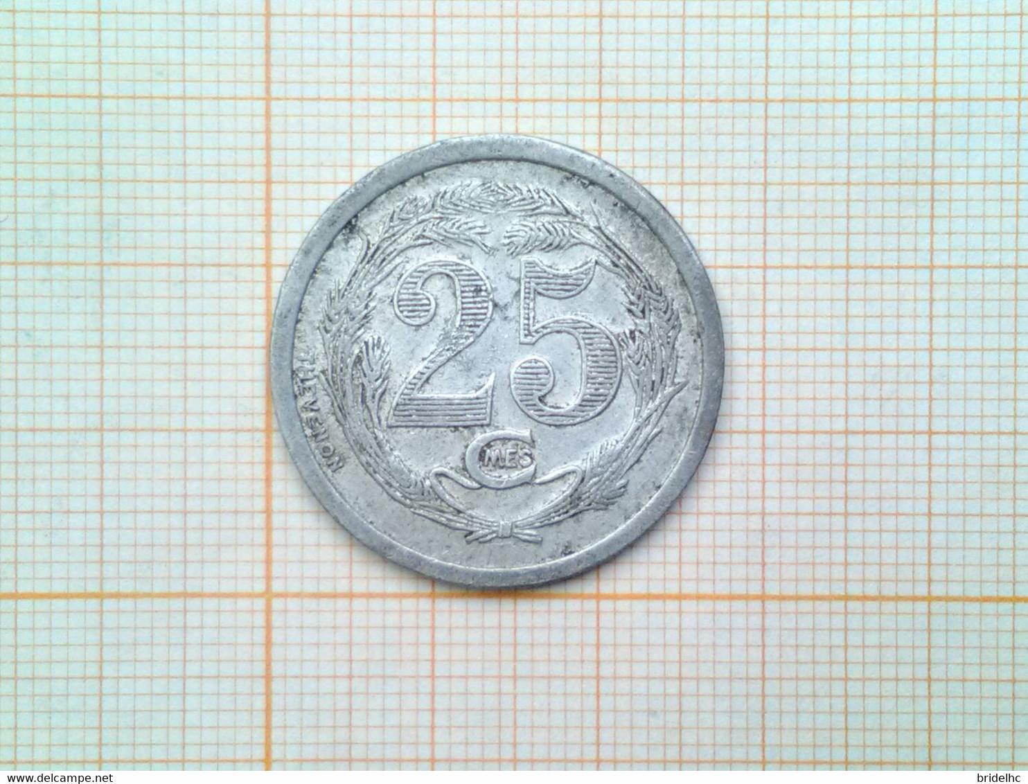 25 Centimes Chambre De Commerce Oran 1922 - Monétaires / De Nécessité