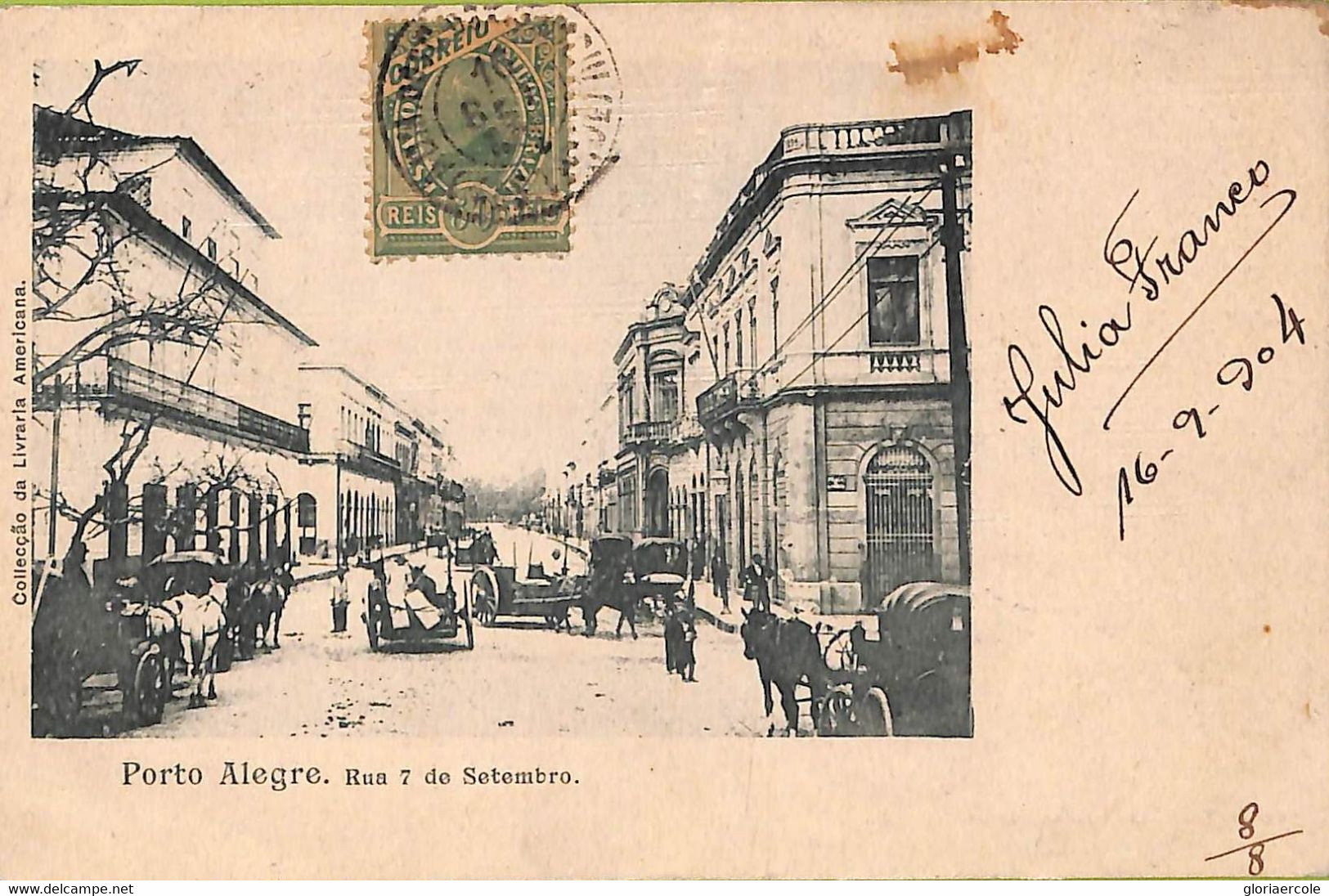 Ac1548 - BRAZIL - VINTAGE POSTCARD  - Porto Alegre - 1904 - Porto Alegre